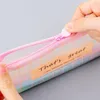 Väskor 20 datorer/parti Kawaii Transparent Lattice Pencil Case For Girl Cute TPU Pen Bag Box Stationery Pouch Office School Supplies