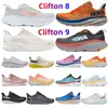 2023 Hoka One One Clifton 9 Athletic Running Shoes Bondi 8 Carbon Men Women Women Sneakers Shock Absorbing Road Fashion Designer Sapato causal de alta qualidade
