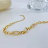 Link Bracelets Golden CZ Classic Tennis Wedding For Brides Cubic Zirconia| Stainless Steel Rolo Chain Women Girls 5mm