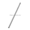 Drinking Straws 21.5 Cm/8.5 Heart Shaped Stainless Steel Metal St Reusable Portable E-Co Friendly Tubes Home Bar Party Accessories D Dhq73