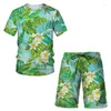 Kvinnors spårdräkter kvinnors kläder sommar 2023 mode hawaiian stil tropisk tryckning kortärmad topp shorts casual kvinnor kostym 2