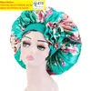 BeanieSkull Caps Extra Large Silky Satin Bonnets For Women Sleeping Elastic Wide Brimmed Head Wrap Printed Flower Bucket HatBeanieSku