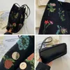 Evening Bags Hylhexyr Vintage Flowering Pattern Shoulder Bag Female Cotton Linen Cloth Tote Fashionable Women Handbag 230629