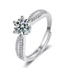 Cluster Rings Moissanite Diamond Ring 1 Moda Simples Proposta Casamento Design Doce