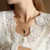 For Men Luxury Pendant Necklace designer Double Necklaces jewelry 18k titanium chains White Jade necklaces for women Party Lady Square Daily jewellery No Lose Color