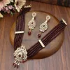 Set di gioielli da sposa Neovisson Collana di perline in pietra naturale di alta qualità Orecchino a goccia Marocco Set da sposa Regalo preferito da donna 230627