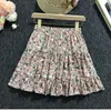 Skirts Floral Print High Waist Flared Womens Summer 2023 Casual Pleated Mini Skirt