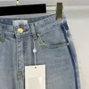 23SS Fw Pantaloni jeans firmati da donna con bottoni a lettera Ragazze New Cotton Vintage High End Milan Runway Brand Casual Outwear Denim Pantaloni dritti a contrasto di colore