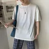 Men's Suits B1672 Male Tops Tees Summer Tshirt Short Sleeve Cotton Loose Fitted Oversize 4XL Plain Solid Man Clothing