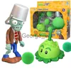 Minifig Plants VS Zombies Set High Quality Peashooter Gatling Pea Shooter PVC Action Figure Model Kids Toys Dolls Birthday Gifts J230629