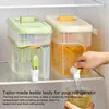 Storage Bottles Beverage Dispenser With Spigot 4L Refrigerator Juice Container Lemonade For Milk Home Kitchen