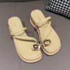 Slippers Casual Female Shoes Platform Rubber Flip Flops Slides Low On A Wedge Luxury 2023 Hawaiian Summer Rome Basic Hoof Heels