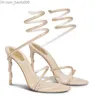 Sandalen Zomer Luxe Renes Margot Jewel Sandalen Schoenen Vrouwen Cleo Crystal-verfraaid Caovilla Hoge Hakken Party Wedding Lady sexy Wandelen Z230629