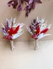 Suszone kwiaty Boutonnieres Flower 2pcs mały zestaw bukietów na rustykalny pary młody