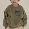 Hoodies Tişörtü Çocuk Giyim 2 İlkbahar Sonbahar Kore Tarzı Moda Gevşek Rahat Mektup Baskılı Uzun Kollu Bebek Giysileri Çocuklar için 230628