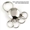 Keychains Stainless Steel Keychain Decoration Round Key Chain Woman Man Handbag Waist Hanging Keyring Detachable Decorative