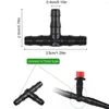 Bewässerungsgeräte 50/100/200 Stück Kunststoff-T-Stück mit Widerhaken für 4/7 mm Schlauch, Mikro-Sprühverbindung, Werkzeug für Garten- und Rasenbewässerungssysteme im Freien