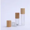 Wholesale 5ml 10ml Frosted Glass Roll On Bottles with Metal Roller Ball And Bamboo Lids Elwdm