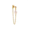 Stud Earrings 1Pcs Simple Design Irregularity Imitate Pearl For Women Fashion Geometric Gold Color Link Chain Jewelry