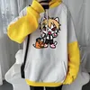 Sudaderas con capucha para hombre Motosierra Hombre Sudadera con capucha de gran tamaño Manga larga Hombres de gran tamaño Patchwork Sudaderas Anime Lindo Denji y Pochita Dibujos animados Impreso Tops