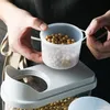 Bouteilles de stockage bocaux bocal scellé Transparent grain de cuisine domestique grande boîte de conservation fraîche avec tasse à mesurer