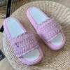 Designer Sandal Platform Designer Pool Kudde Slides tofflor för män Kvinnor Comfort Sunset Flat Mules Lätt att slitna stil SCUFF