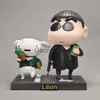 Minifig Leon Cosplay Nohara Shinnosuke Leon Crayon Shin Anime Action Figure 16CM PVC Doll Toys Gift J230629