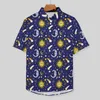 Heren Overhemden Zon En Maan Casual Shirt Astrologie Strand Losse Zomer Stijlvolle Blouses Korte Mouw Grafische Oversized Tops 230629