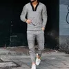 T-shirt da uomo Completi Tuta Pantaloncini da tennis T-shirt Set Colletto alla coreana Outdoor Strada Manica lunga Cerniera Coulisse Abbigliamento Abbigliamento Sportivo Designer Classico