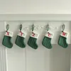 Noël tricoté Alphabet chaussette bonbons cadeau enveloppé arbre suspendu bas A-Z brodé tricot vert noël vacances chaussettes