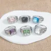 Designer halsbands ring smycken set för kvinnor män klassisk 14mm kubik zirkoniumhänge uttalande ring med sidosten 2 st smycken set