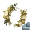 装飾的な花牡丹の花輪シルククロス素材丸い人工花フープウォールハンギング魅力的な色が広く使用されている