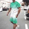 Heren T-shirt Kostuums Tennis Shirt Grafisch Gradiënt Ronde hals 3D Print Straat Dagelijks Korte mouw Print Kleding Standaard Modieus Lichtgewicht Informeel Zomer