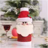 Decorazioni natalizie Bottiglia di vino Er Maglione di champagne Babbo Natale Renna Pupazzo di neve Ornamenti per la tavola della festa di Natale Xbjk2109 Drop Delivery Home Dhbkz