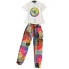 Set di pantaloni a due pezzi da donna, set di t-shirt e pantaloni girocollo, set di abiti estivi, pantaloni casual