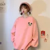 Sweat à capuche femme sweat à capuche Kawaii Panda rose col rond à manches longues pull Streetwear automne hiver manteau Style décontracté mode 2023