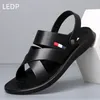 Sandalen für Mann Mode Outdoor Koreanische Echtes Leder Innen Haus Plattform Männliche Strand Schuhe Casual Männer Im Sommer 230629