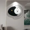 벽시계 침실 디자인 블랙 북유럽 인테리어 금속 시계 럭셔리 현대 Reloj Pared Decorativo 홈 인테리어 거실