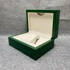 Pudełka biżuterii fabrycznie luksusowa moda zielona marka drewniana pudełko zegarkowe dla kartek do konfigurowania karty najlepsza jakość podróży aksamit 230628