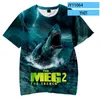 Camisetas masculinas The Meg 2 Trench 3D camiseta manga curta feminina masculina camiseta de verão