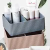 2024 Plastic Makeup Storage Box Bathroom Cosmetic Organizer Desktop Make Up Jewelry Storage Case Sundries Table Cabinet Container