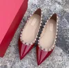 Luxury Rivets Shoes Brand Sandals Women Pumps 2023 Shallow Mouth Pointed Toe dress shoes