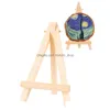 Målningstillbehör Mini Wood Display Easel Tripode TablenaP Holder Stand för små dukar Visitkort Skyltar P OS XBJK2207 Drop de Dhbns