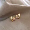 Stud Earrings Goth Harajuku Fashion Pink Peach Heart For Women Egirl Aesthetic Y2K Accessories Jewelry Eh726