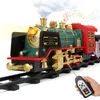 ElectricRC Track Fernbedienung Gleis Zug Auto klassische Simulation Wasser Dampf elektrische Eisenbahn Set Weihnachtsgeschenk pädagogisches Spielzeug für Kinder 230628