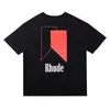 Rhud メンズ Tシャツ Tシャツデザイナーカジュアルファッション夏半袖ヨーロッパアメリカ男性女性ラウンドネック Tシャツ高級トップスサイズ S-XL 文字プリント服