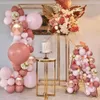 Andra evenemangsfestleveranser 119 st rosa ballonger Arch Kit bröllop retro dammig rosa rosguld ballonger Garland flickor födelsedag bröllop baby shower party dekor 230628