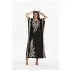 エスニック服の夏の刺繍花長いドレス女性カジュアル半袖ローブ七面鳥モロッコのカフタンガウンフルレングスヴェスティド