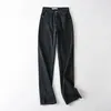 Jeans femme Vintage taille haute Y2k femmes décontracté Chic couleurs unies pantalon droit Sexy mode ajustement pieds fendus ourlet Indie pantalon