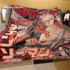 Decken Chainsaw Man Anime gewebte Decke Baumwolle Überwurf Handtuch Tapisserie Tagesdecke Outdoor Camp Strandtücher Sofa Stuhlbezug Matte Teppich Quaste 230628